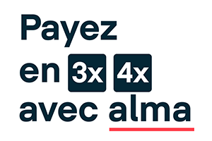 Possibilité de règlement en plusieur fois , trois fois ou quatre fois avec alma
